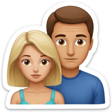 Woman bent over naked while man is behind her sticker