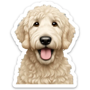 Cream colored golden doodle with black nose  sticker