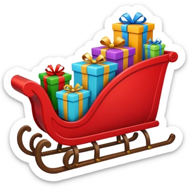 gifts in Santa's sleigh sticker