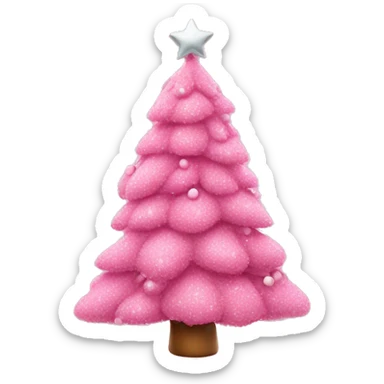 pink xmas tree with bow sticker