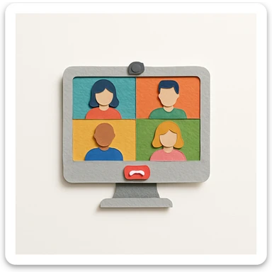 virtual zoom meeting video conference on a computer screen sticker