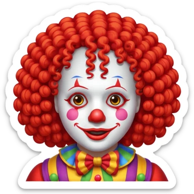 clown wig hair sticker