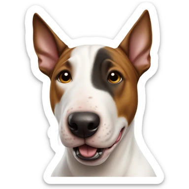 Bull terrier black head And brown round at the top of the eyes sticker