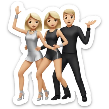 two caucasian people dancing in the club with tecno wear sticker