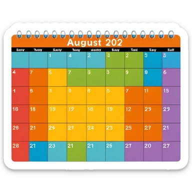 August calendar sticker