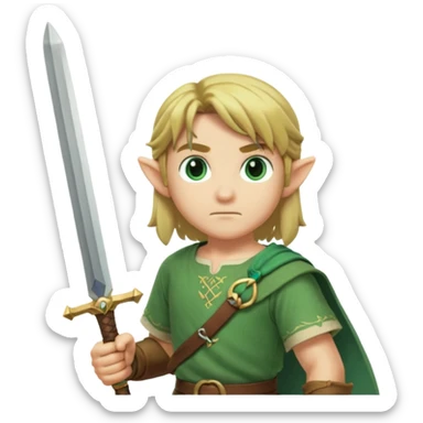 nintendo Link with his sword sticker