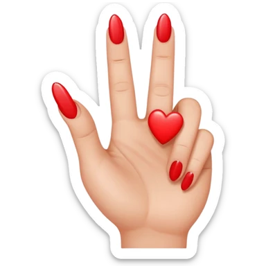 Middle finger emoji with a small heart on it's nail sticker
