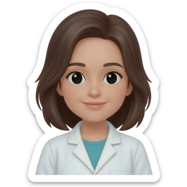 Una chica con bata blanca sticker