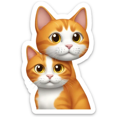 Orange cat and grey cat sticker