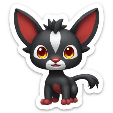 Cute cool black red animal hybrid Fakemon full body sticker