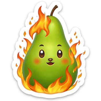 grüne birne in flame sticker