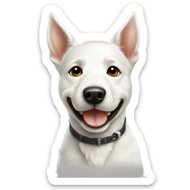 cute white cattle dog  sticker