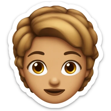 chica de pelo marron ojos marrones y piel moreno clarito sticker