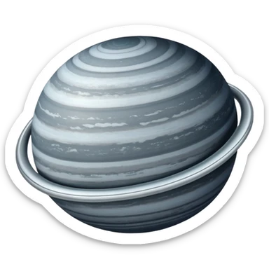Oval shaped planet with rings sticker