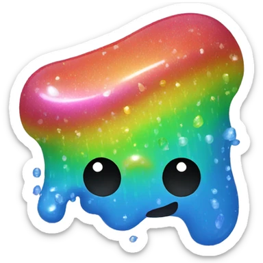glitter slime rainbow sticker