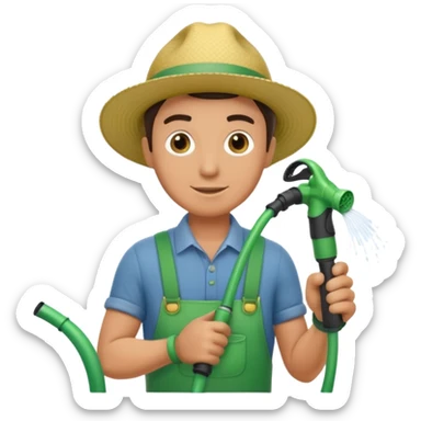 Gardner with hose sticker