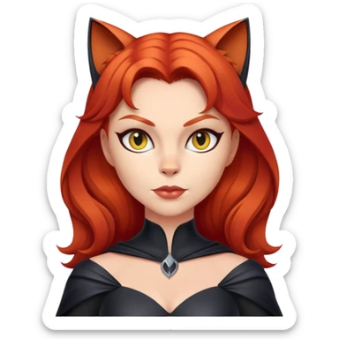 Cat-woman with red hair sticker
