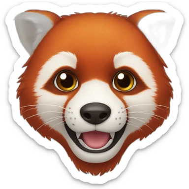 Face red panda  sticker