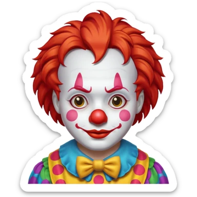red hair clown sticker