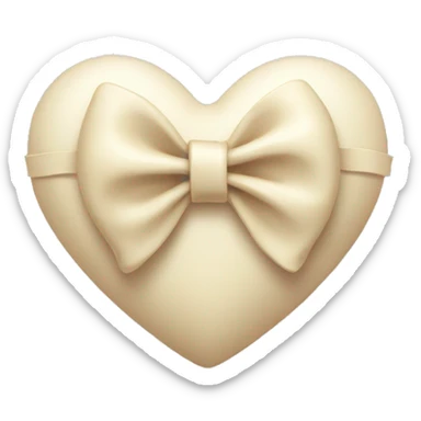 Heart with bow cream colored  sticker
