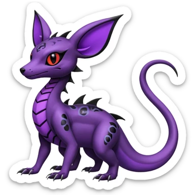 Evil Gothic Salandit-Umbreon-Fakémon-hybrid-creature (full body)  sticker