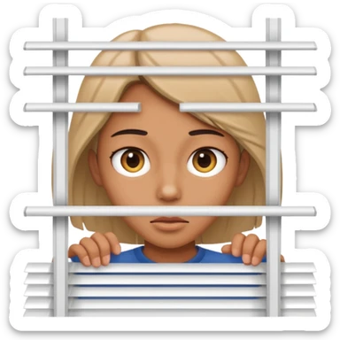 Peeking through the blinds sticker