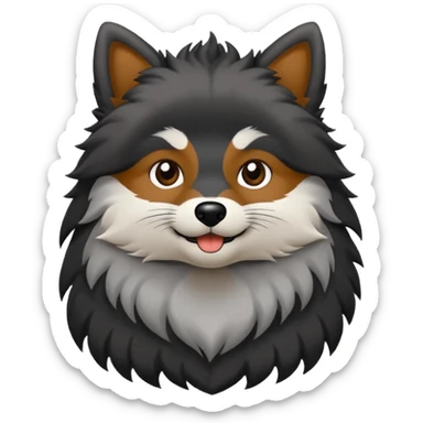 Spitz preto, cinza e marrom  sticker