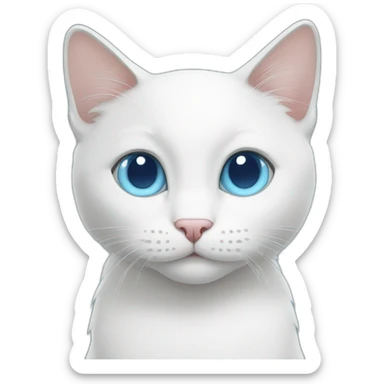 White cat blue eyes sticker