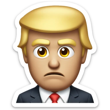 Donald Trump scowling sticker