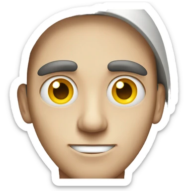 Guy with eyes going inward cross eyes sticker