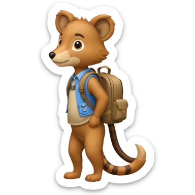  Safari Animal with Backpack  sticker