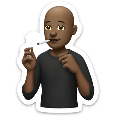 black bald person smoking a joint sticker