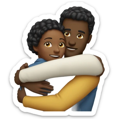 White man and black woman hugging tightly sticker