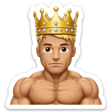 bodybuilder with a crown sticker