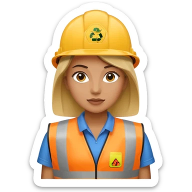 women, Waste Management, safety vest, trash picker sticker