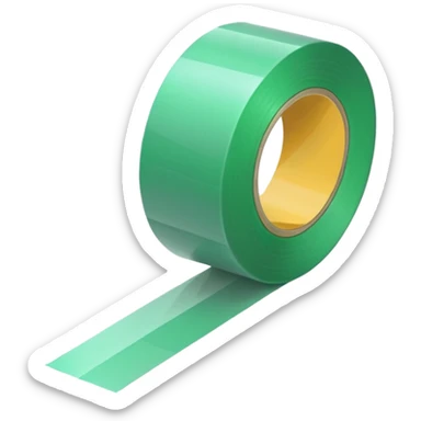 make light Green wide tape rolling on the floor sticker