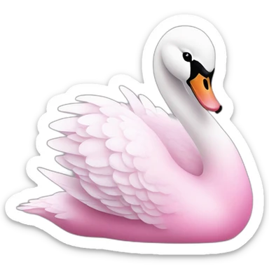 Pink swan sticker