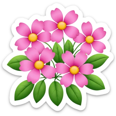pink floral  sticker