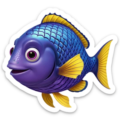 GURGLE FISH FROM FINDING NEMO PURPLE AND YELLOW GRAMMA FISH sticker
