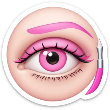 3d eye pink eyeliner sticker