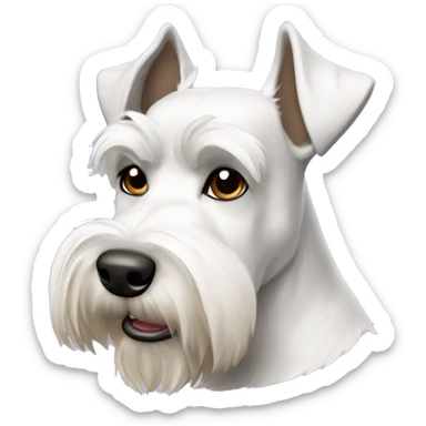 White Schnauzer dog with pointed and sharp brown ears sticker