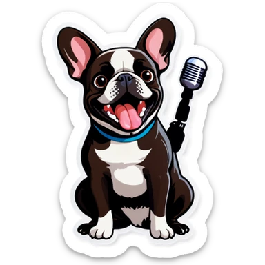 French bulldog singing  sticker