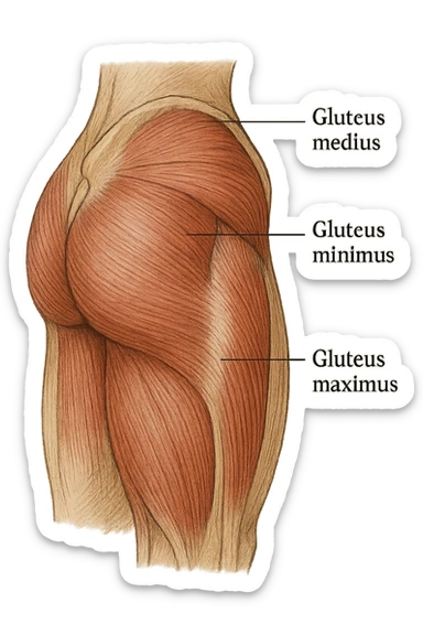 glutei gruppo muscolare sticker