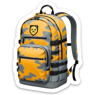 grey urbran camo backpack sticker