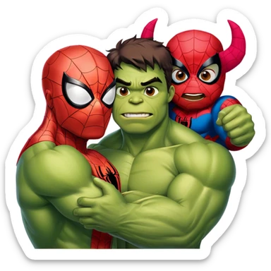 Spider-Man and Hulk wishing a happy Valentine’s Day sticker