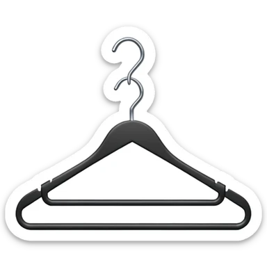 one black clothed clothing hanger sticker