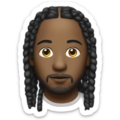 kendrick lamar with short braids sticker