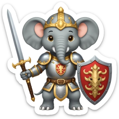 ELEPHENT KNIGHT WITH SHIELD AND SWORD ON THE RAT sticker