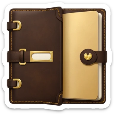 dark brown leather travelers journal sticker