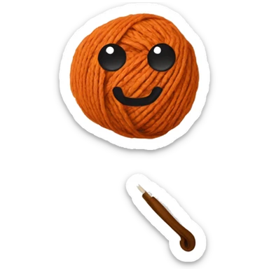 crochet yarn and hook sticker